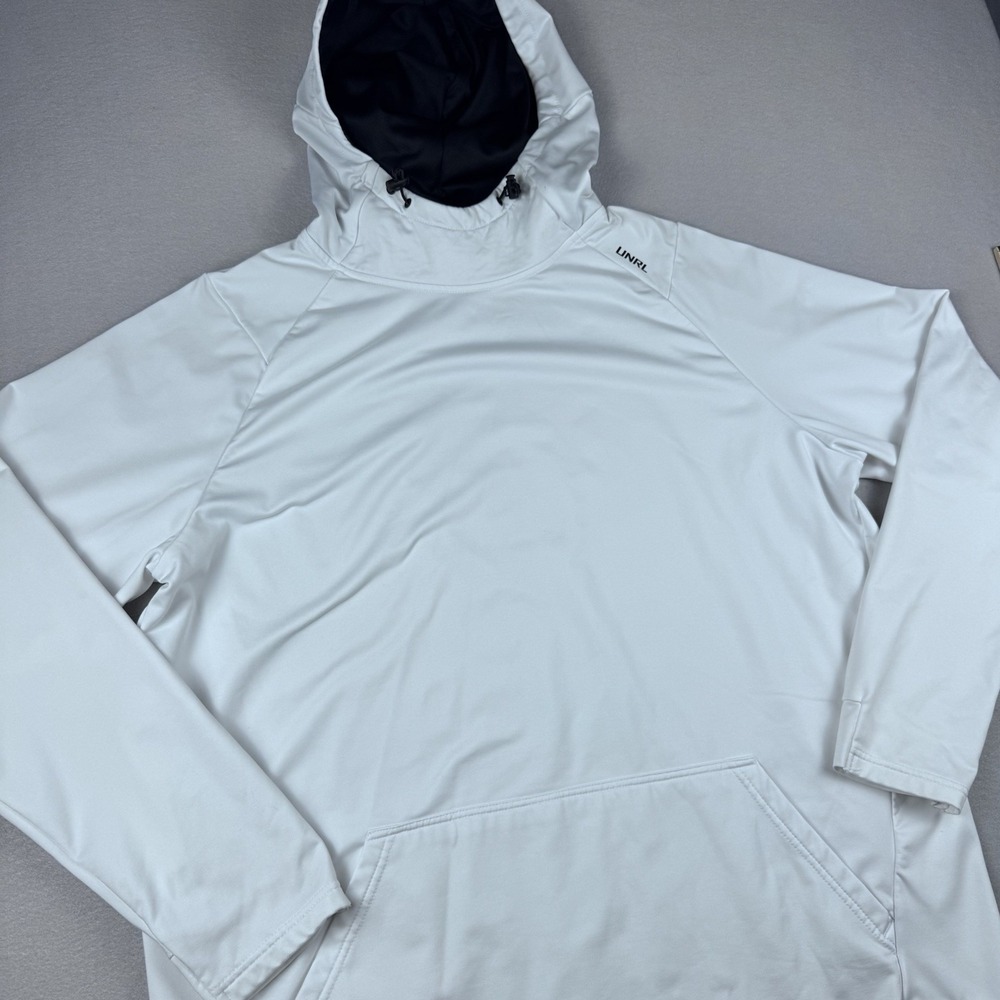 UNRL Crossover Hoodie II Men XXL White Athleisure Performance Fleece‎ Drawstring